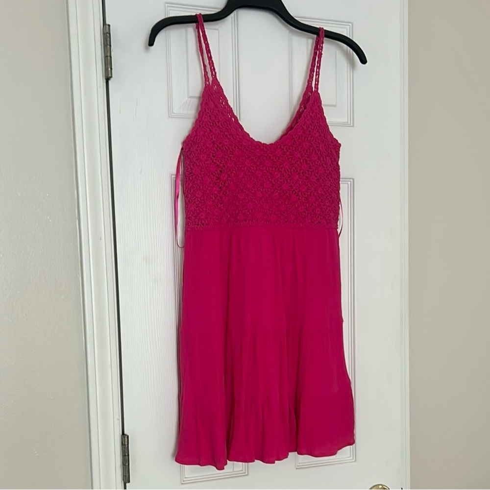 Pink crochet top Dress